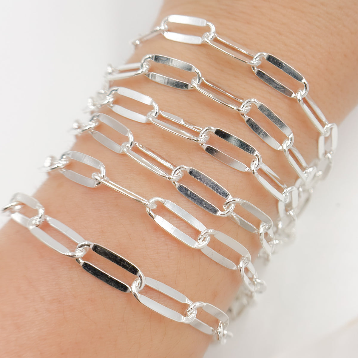 Sterling Silver Flat Paperclip Chain