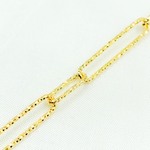 Load image into Gallery viewer, V4GP. Gold Plated 925 Sterling Silver Diamond Cut Short &amp; Long Link Chain
