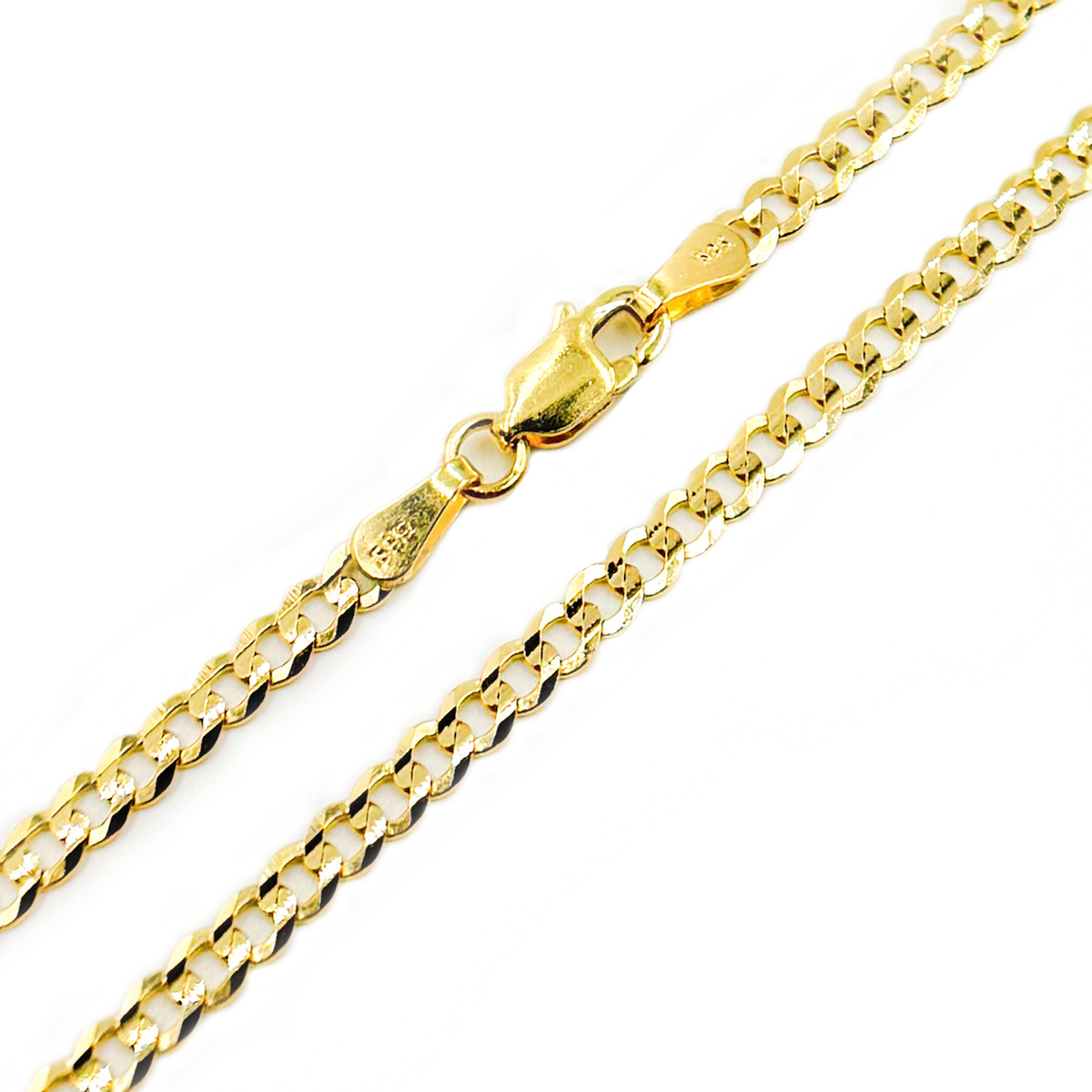 14K Solid Gold Cuban Curb Chain
