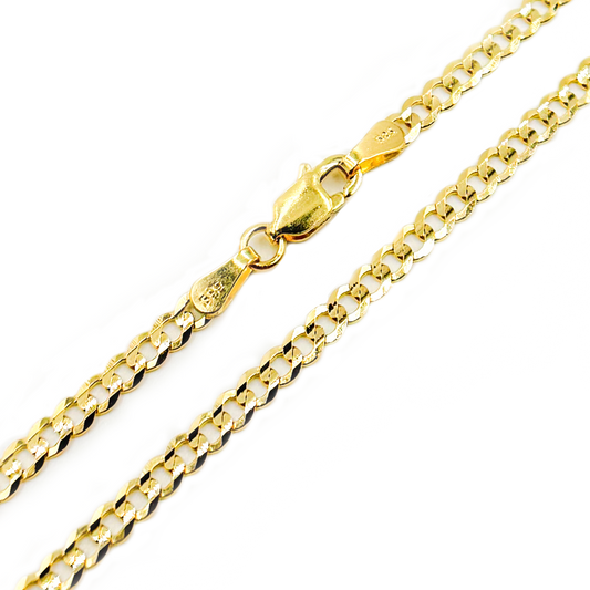 14K Solid Gold Cuban Curb Chain