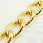 Load image into Gallery viewer, Gold Plated 925 Sterling Silver Textured Curb Link Chain. V53GP
