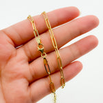 Load image into Gallery viewer, TRE008. 14K Yellow Gold Hollow Flat Paperclip Chain