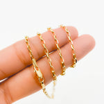 Load image into Gallery viewer, 100HVR5614000. 14K Solid Yellow Gold Diamond-Cut Oval Rolo Hollow Chain Necklace