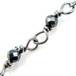 Load image into Gallery viewer, Black Spinel Oxidized Wire Wrap Chain