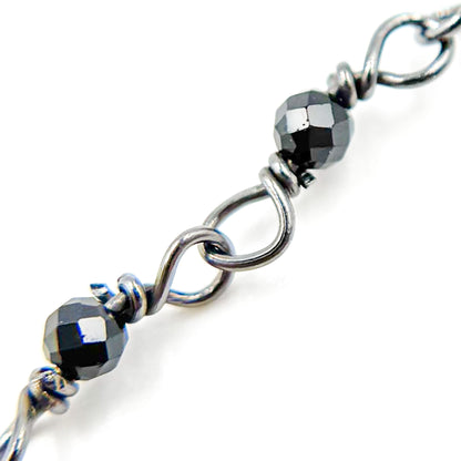 Black Spinel Oxidized Wire Wrap Chain