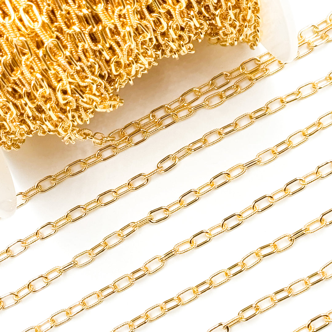 Buy Now Gold Filled Elongated Cable Twisted and Plain Link Chains