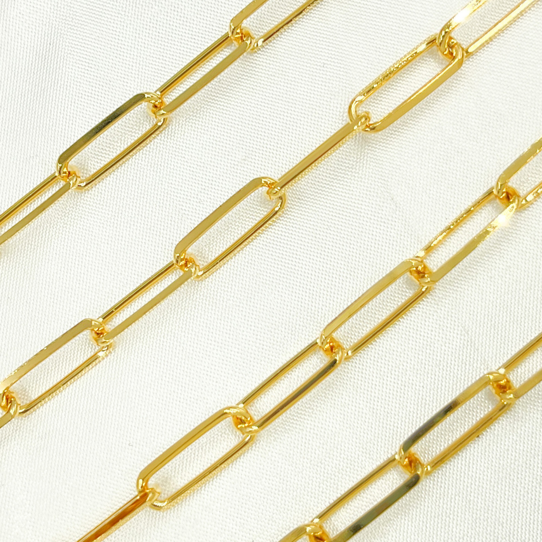Gold Plated 925 Sterling Silver Paperclip Chain. Y58DGP
