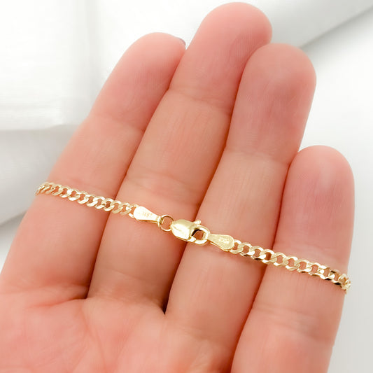 14K Solid Gold Cuban Curb Bracelet