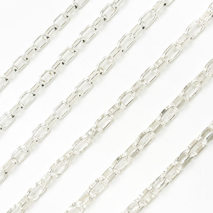 Sterling Silver Rectangle Box Chain
