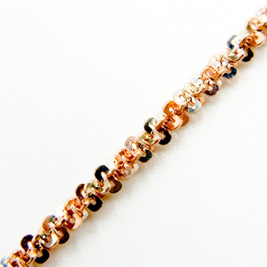 MAR30RGP. Sterling Silver Rose Gold Plated Popcorn Necklace