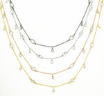 Load image into Gallery viewer, CZ34. Tear Drop Shape Dangle &amp; Oval Connector Cubic Zirconia Chain