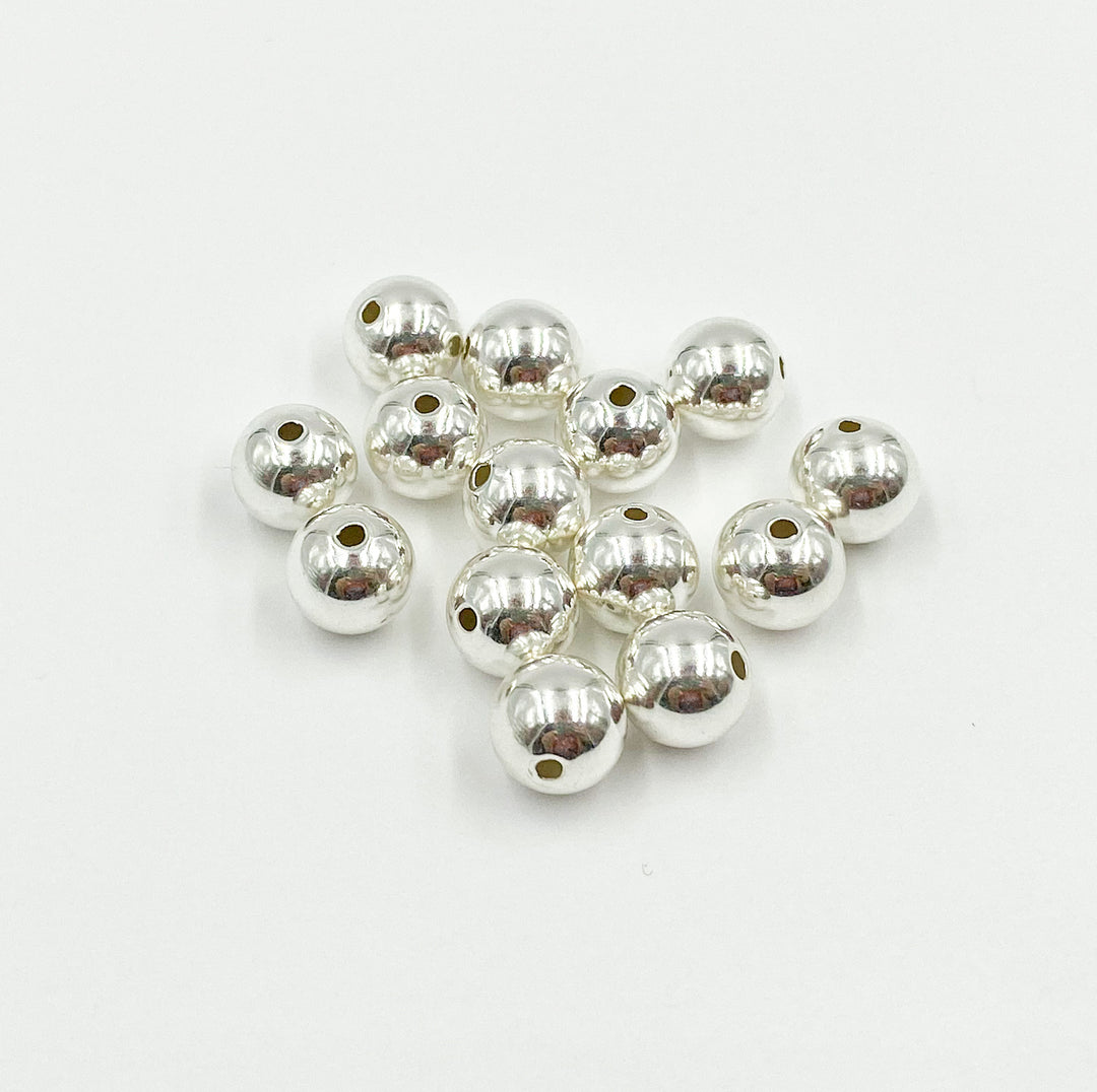 0925SB100H20L0. 925 Sterling Silver Seamless Beads 10mm.