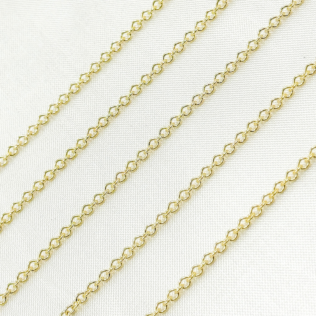 038R27LGbyft. 14k Solid Gold Round Cable Link Chain