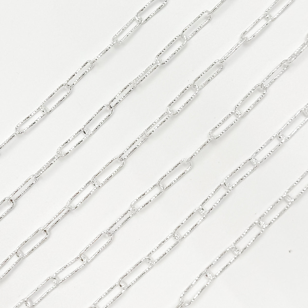 Sterling Silver Diamond Cut Paperclip Chain
