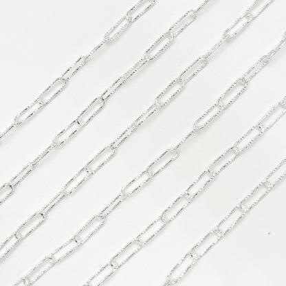 Sterling Silver Diamond Cut Paperclip Chain