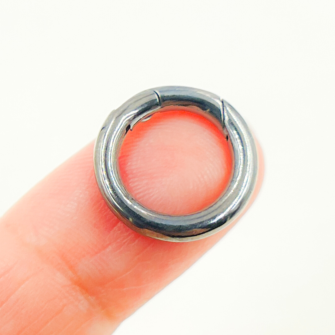 Black Rhodium 925 Sterling Silver Round Clasp 15mm. CHM05615