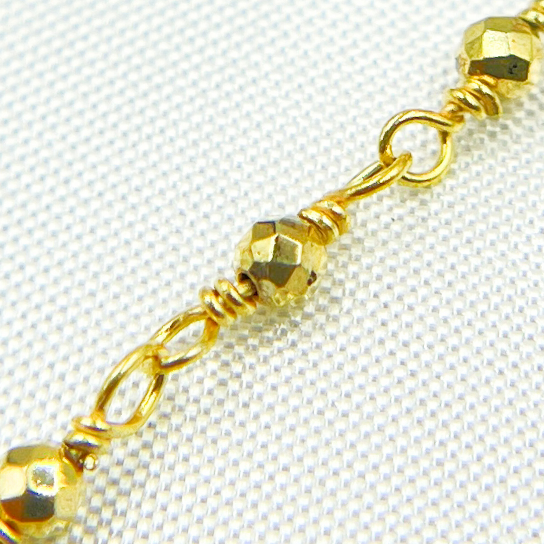 Gold Pyrite Gold Plated Wire Chain