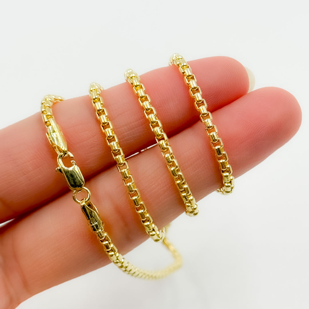 135HVI0934000. 14k Solid Yellow Gold Venezian Box Link Chain