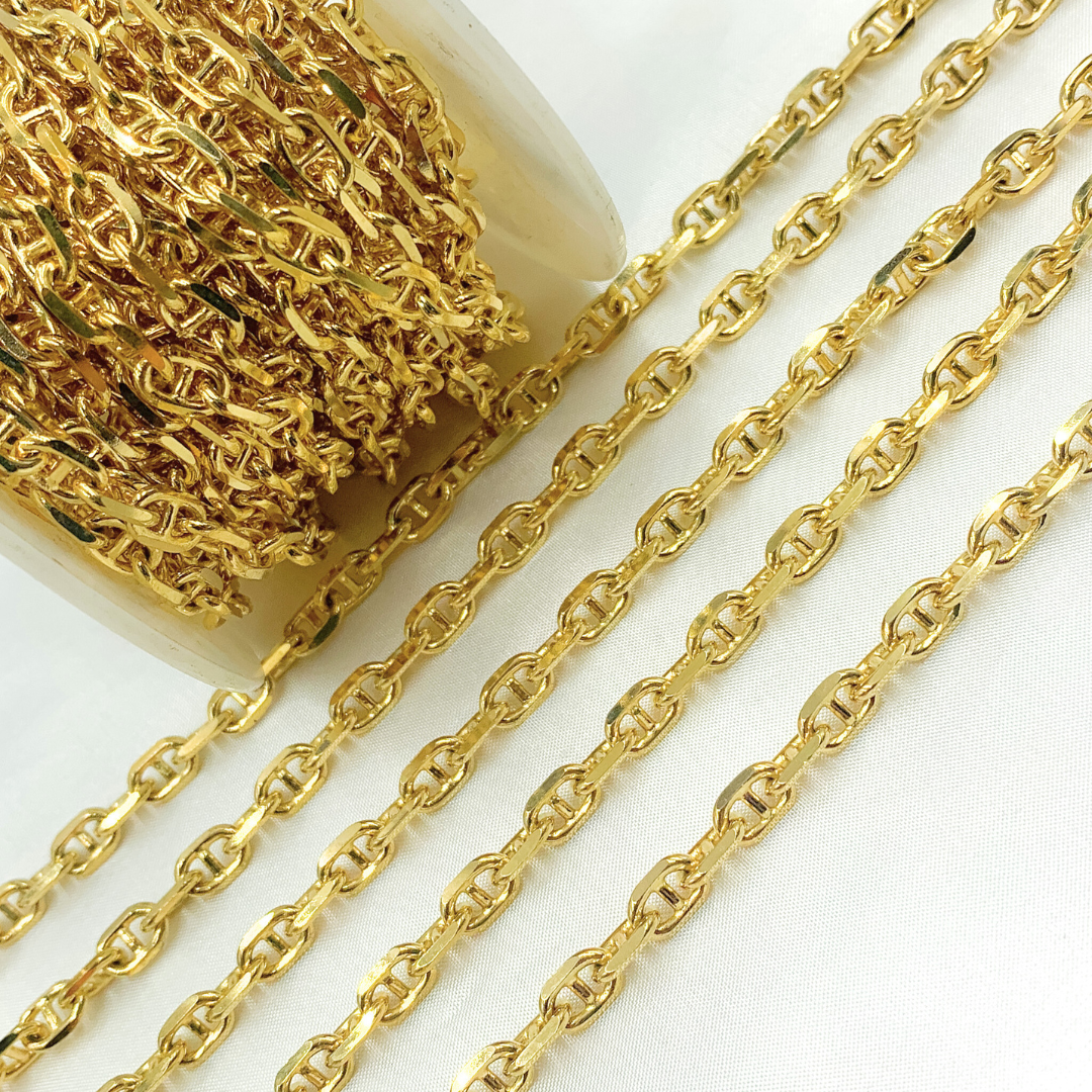 Y75GP. Gold Plated 925 Sterling Silver Marina Chain
