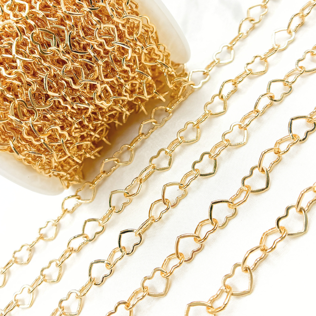 1408FGF. Gold Filled Flat Heart Link Chain