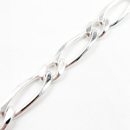 Sterling Silver Figaro Diamond Cut Necklace