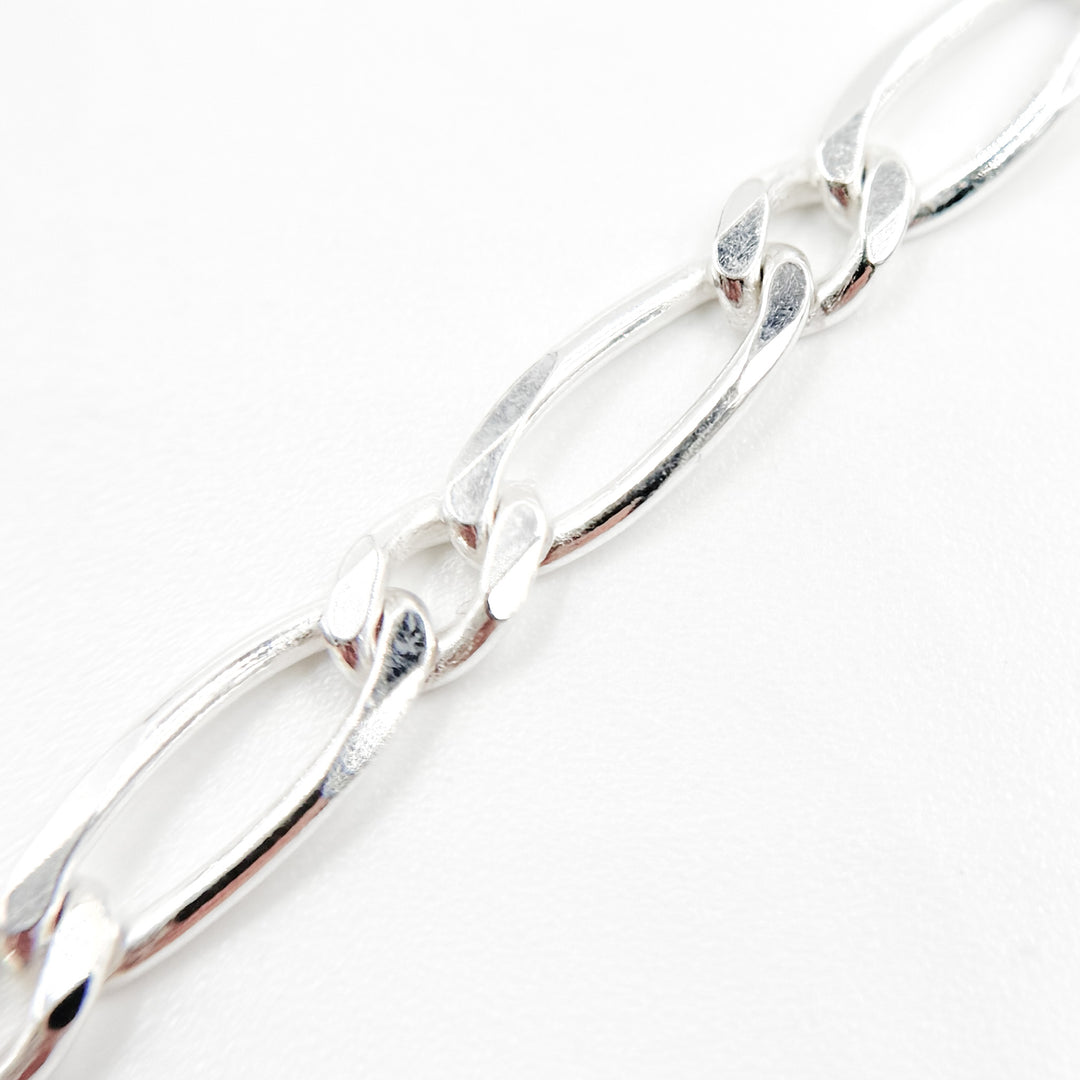 Sterling Silver Figaro Diamond Cut Necklace