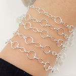 Load image into Gallery viewer, V280SS. Sterling Silver Smooth 1 Round &amp; 3 Oval Link Chain
