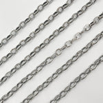Load image into Gallery viewer, Oxidized Sterling Silver Textured Oval Link Chain