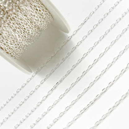 Sterling Silver Diamond Cut Paperclip Link Chain