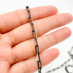 Load image into Gallery viewer, Z113SB. Two Tone Sterling Silver and Black Rhodium Paperclip Textured Chain