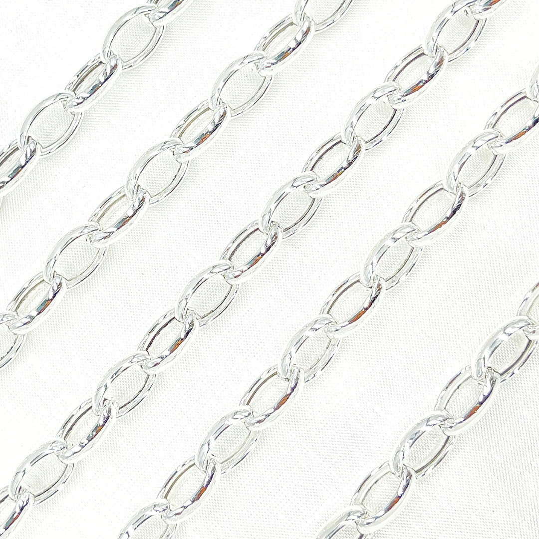V23SS. Sterling Silver Smooth Oval Link Chain