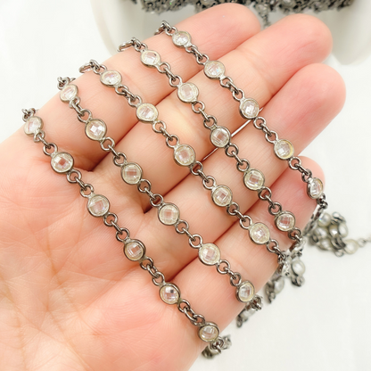 Cubic Zirconia Round Shape Connected Chain