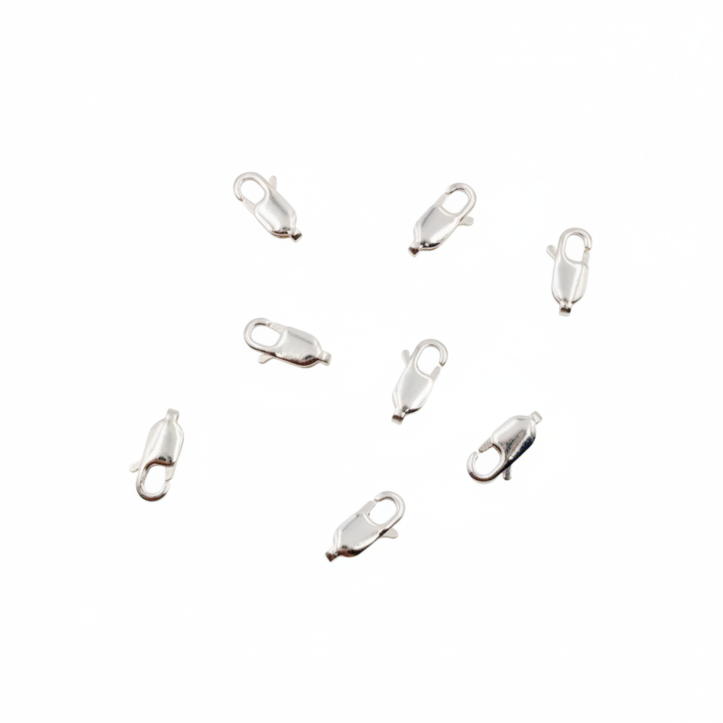 0925LC1SS. 10MM White Sterling Silver Lobster Clasp