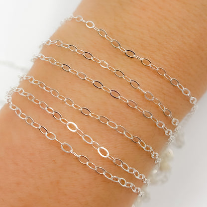 Sterling Silver Flat Cable Chain
