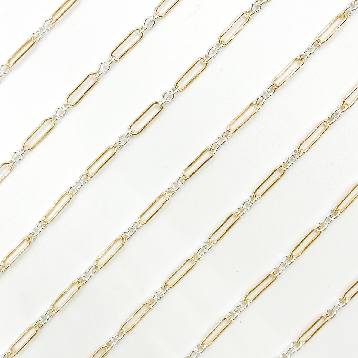 XM/2331/SP. 14k Gold Filled 1 Long & 3 Sterling Silver Short Link Chain