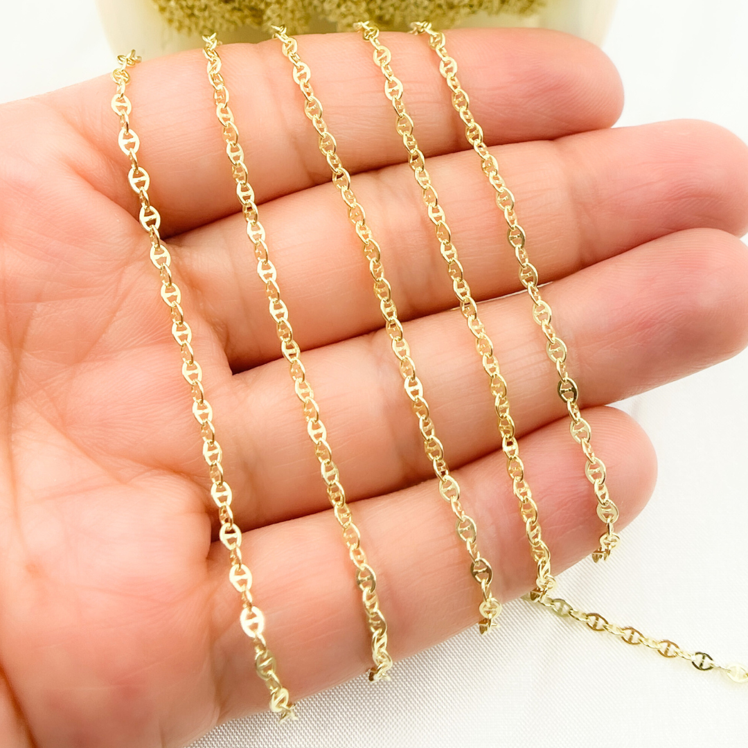 Gold Plated 925 Sterling Silver Fancy Link Chain.