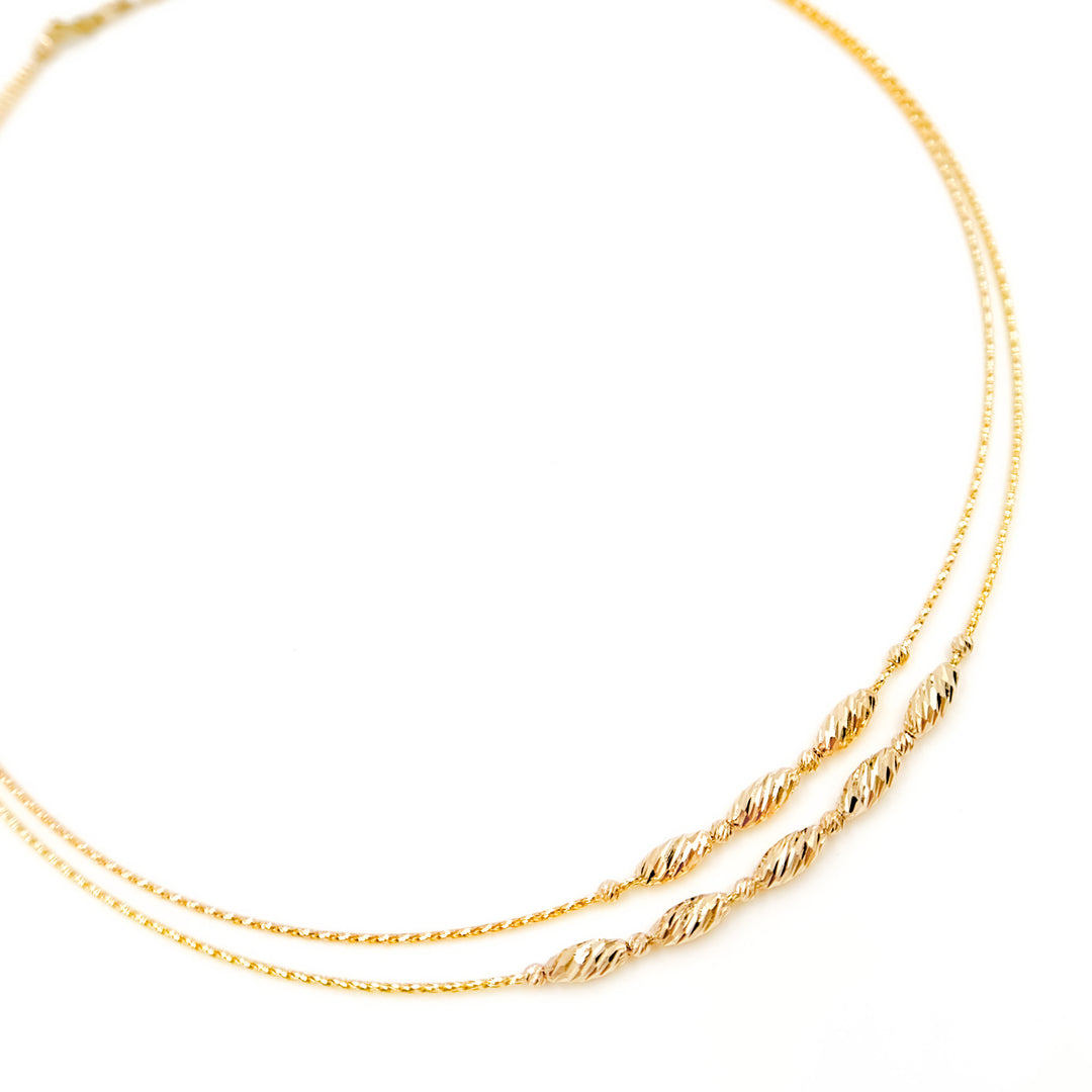275/395. 14K Solid Gold Fancy Choker Necklace