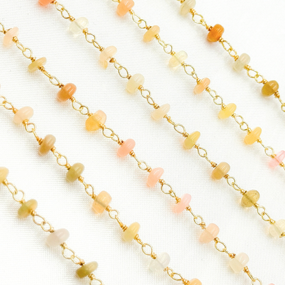 Ethiopian Opal Gold Plated Wire Chain.