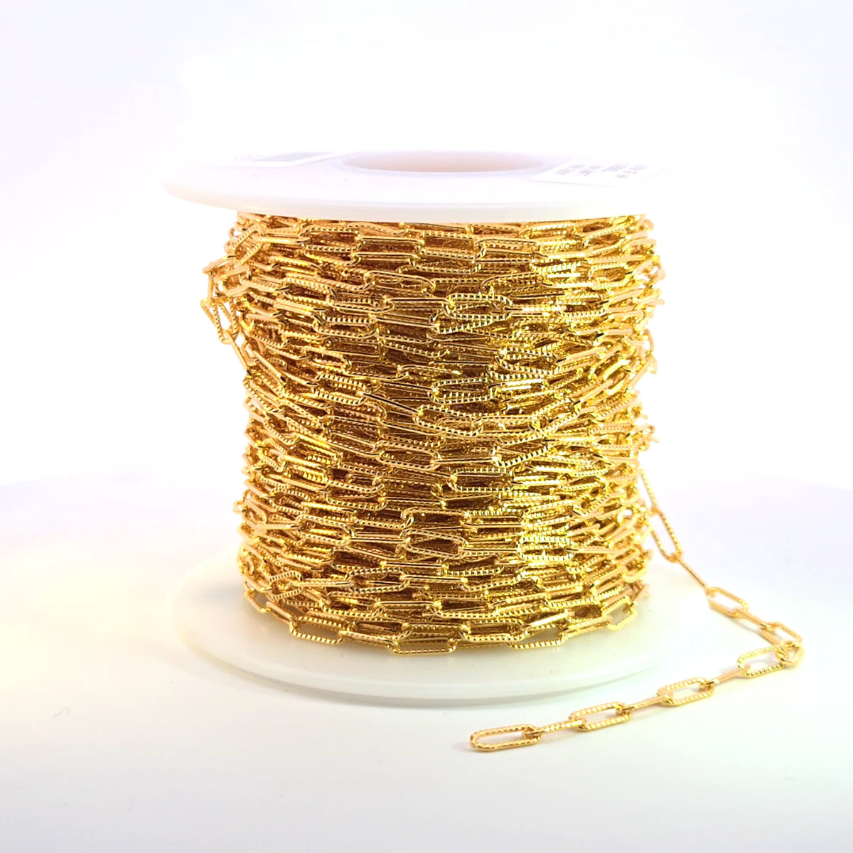 2903LGF. 14K Gold Filled Hammered Paperclip Chain