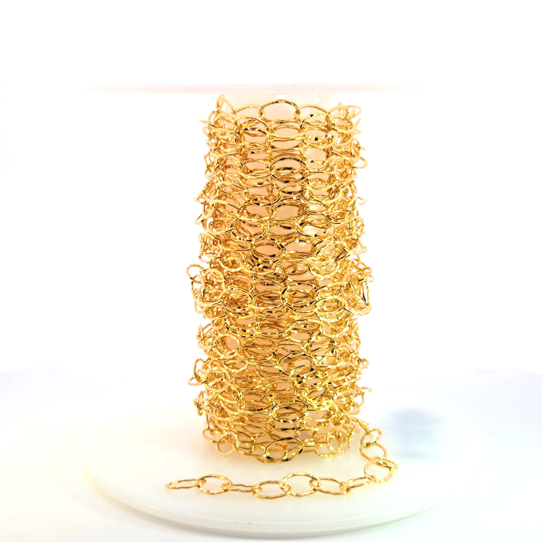 720KGF. 14K Gold Filled Hammered Oval Link Chain