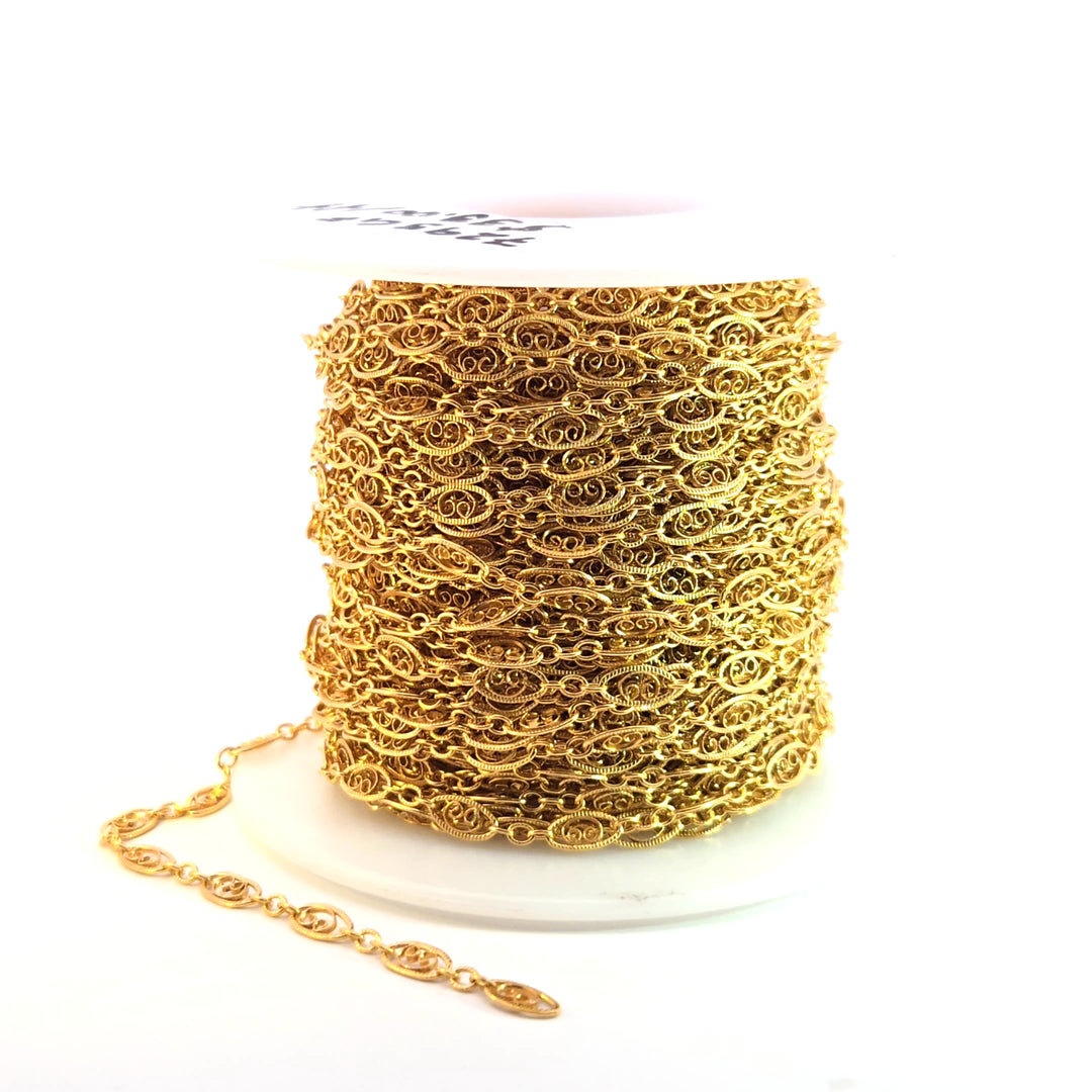 7295GF. 14k Gold Filled Twisted Oval and Round Links Chain