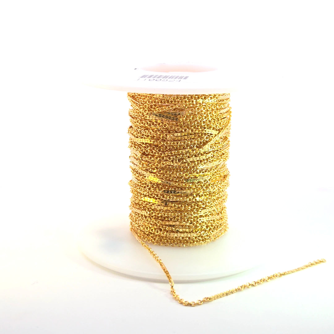 1399GF. 14K Gold-Filled Cable and Bars Chain