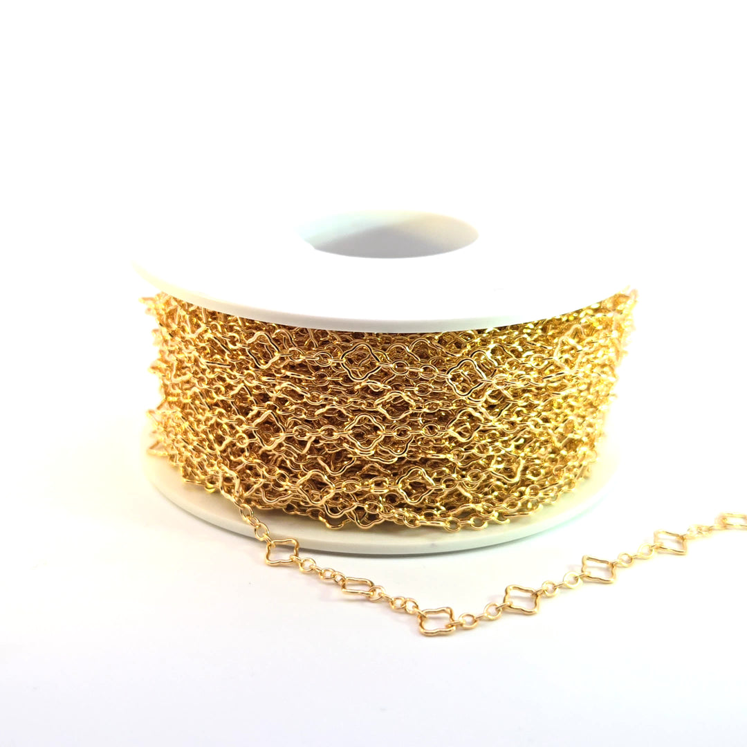 V251GF. Gold Filled Clover Link Chain