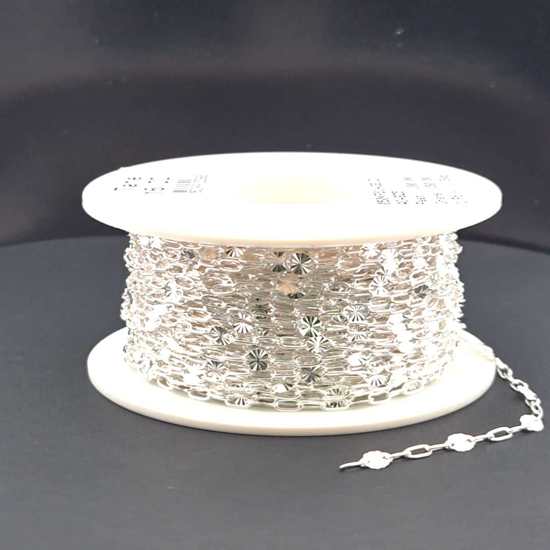 V221SS. Sterling Silver Marina and Cable Link Chain