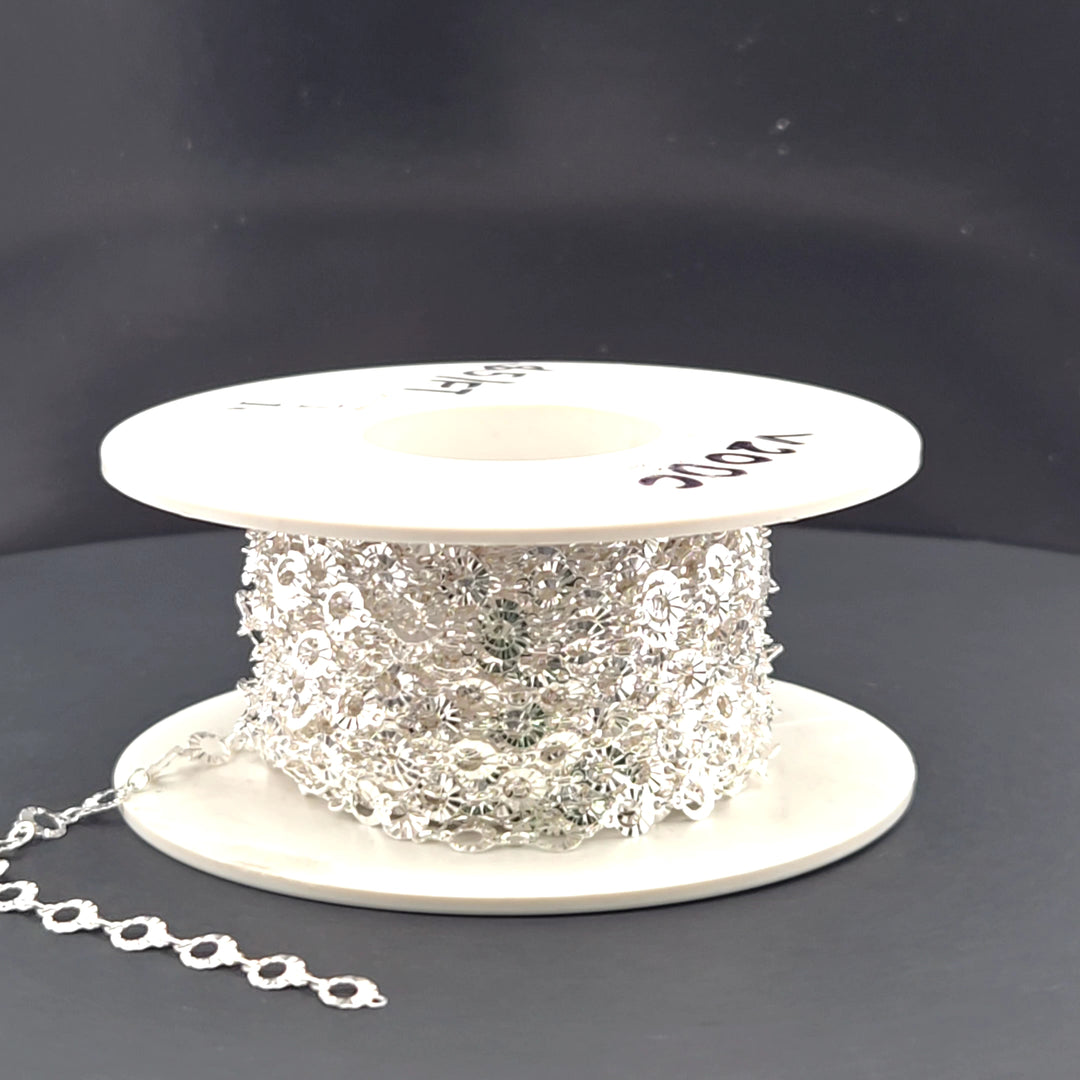 V20DCSS. Sterling Silver Diamond Cut Circle Link