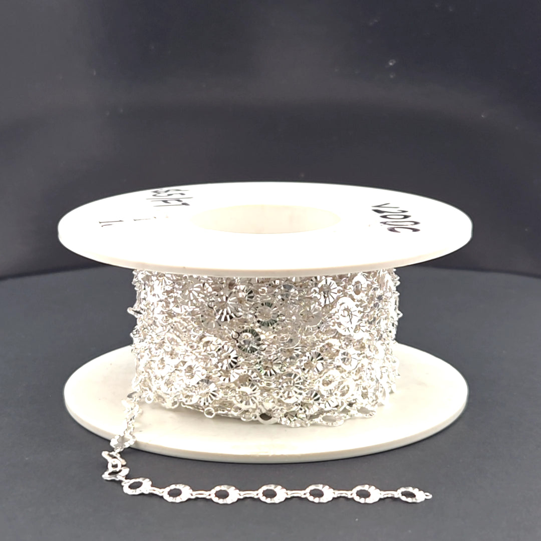 V20DCSS. Sterling Silver Diamond Cut Circle Link