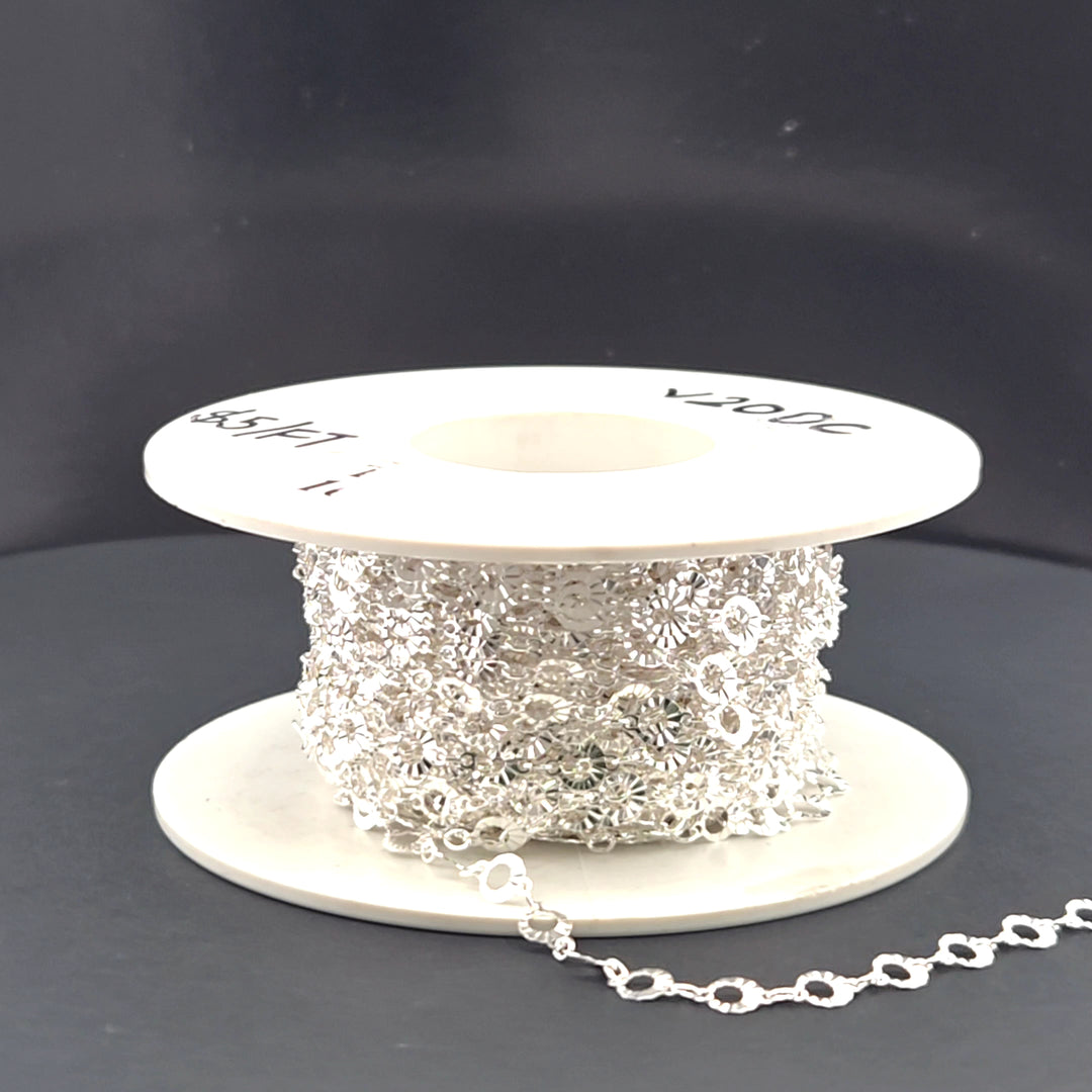 V20DCSS. Sterling Silver Diamond Cut Circle Link