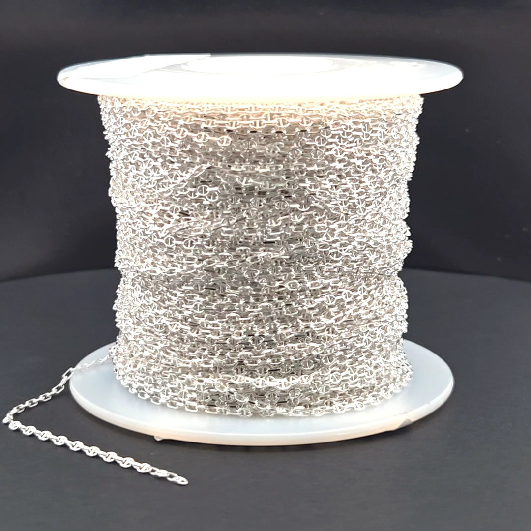 Z110SS. Sterling Silver Oval & Mariner Link Chain