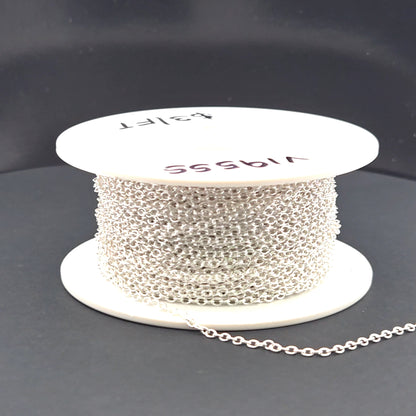 V195SS. Sterling Silver Smooth Oval Link Chain