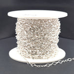Load image into Gallery viewer, V178SS. Sterling Silver Diamond Cut Oval &amp; 5 Flat Round Links Chain
